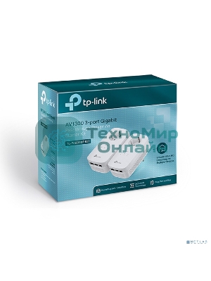 Комплект гигабитных Powerline-адаптеров со встроенной розеткой TP-Link TL-PA8030P KIT AV1300