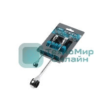 Набор ключей накидных Gross 14893 с трещоткой, 8 - 19 мм, 2 шт., многоразмерные, реверсивные, CrV