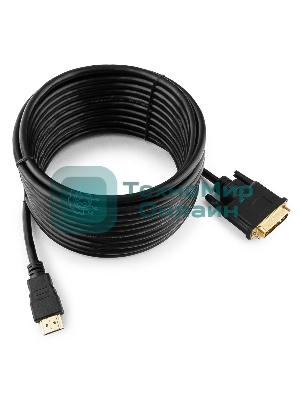 Кабель HDMI-DVI Cablexpert CC-HDMI-DVI-7.5MC, 19M/19M, single link, медь, позол.разъемы, экран, 7.5м, черный, пакет