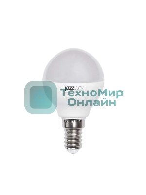 Лампа светодиодная JazzWay PLED-SP-G45 7Вт шар 3000К теплый белый E14 540лм 230В