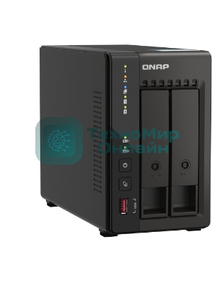 SMB QNAP TS-253E-8G NAS, 2-tray w/o HDD. 2xHDMI-port. 4-core Celeron J6412 2-2.6 GHz, 8Gb DDR, 2x2.5Gb LAN, 2 x M.2 2280 PCIe Gen 3 x2, 2x USB 3.2 Gen 2 (10Gbps) Port, 2x USB 2.0 port
