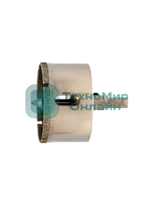 Сверло по керамической плитке и стеклу Сибртех, 50 х 55 мм, 6 гр.хв-к, с центр. сверлом