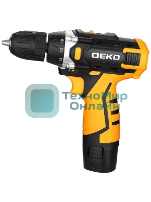 Дрель-шуруповерт Deko DKCD12V, 12 В, 1,5 Ач, 32 Нм, щеточный