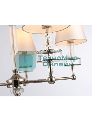 Люстра Ambrella light LH71001/5 BN/WH никель/белый E14*5 max 40W D670*1130
