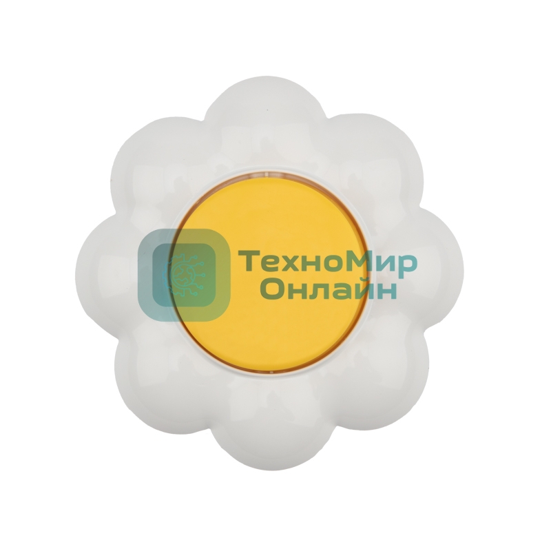 Выключатель одноклавишный Kranz HAPPY Ромашка скрытой установки, желтый/белый
