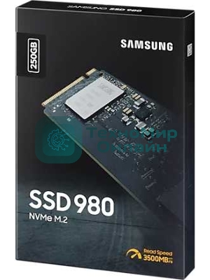 Накопитель SSD Samsung 980, 250Gb, PCIe 3.0 x4, M.2 2280, NVMe, R/W 2900/1300