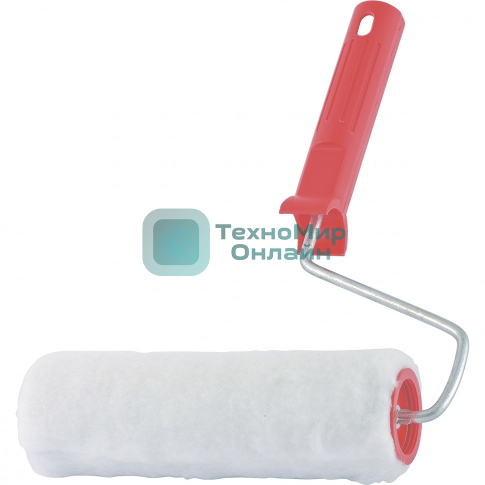 Валик Сибртех Искусственный мех, в сборе, 200 мм, D 48 мм, D ручки 6 мм, крепление шплинтом