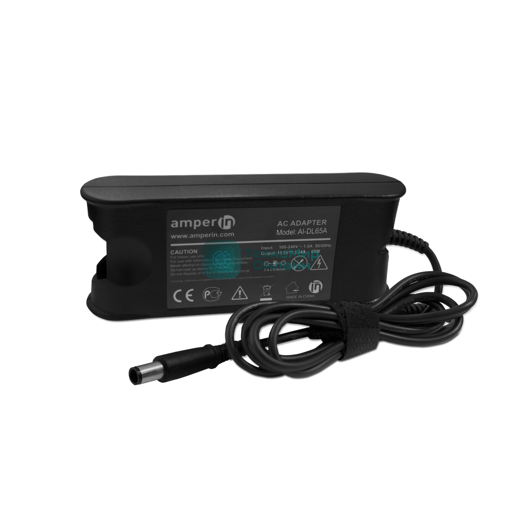 Блок питания (сетевой адаптер) Amperin AI-DL65A для ноутбуков Dell 19.5V 3.34A 7.4pin
