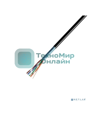 Кабель витая пара Rexant F/UTP, cat.5e, ZH нг(А)-HF, 4PR, 24AWG, внешний, черный, 305 м