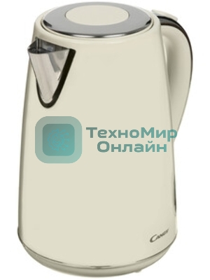 Чайник электрический Candy CK-205 1.7л. 2200Вт слоновая кость корпус: нерж.сталь
