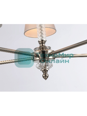 Люстра Ambrella light LH71001/5 BN/WH никель/белый E14*5 max 40W D670*1130