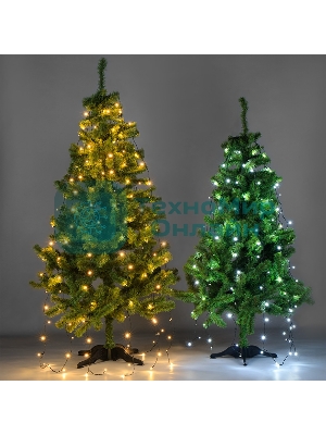 Елочная гирлянда с кольцом Neon-night 7 нитей по 1,8 метра, цвет диодов теплый белый, не соединяется