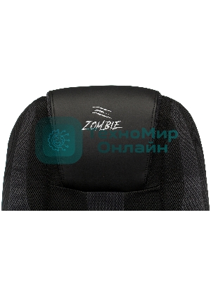 Кресло Бюрократ Zombie 9 черный/серый, экокожа, 120 кг, механизм качания