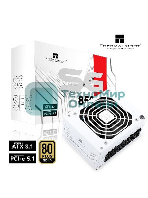 Блок питания Thermalright, 850W 80+ Gold (SFX, 3.1, PCIe 5.1, Full modular, 1x24(20+4)pin, 1xCPU 8(4+4)pin, 2xPCIe*2 8(6+2)pin, 1x12VHPWR PCIe 5.1 12+4pin 600мм, 3xSATA3, 3xMOLEX4pin, Active, 92x92mm, 100x125x64mm, APFC, OPP, OVP, OTP, OCP, SCP, UVP, white)