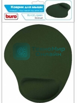 Коврик для мыши Buro гелевый, черный, 225х190х2