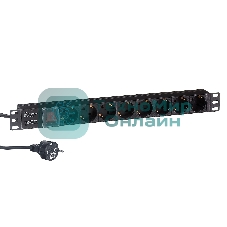 Блок розеток горизонтальный ExeGate ServerPro PDU-19H803 Al-8S-EU2-SW, 19