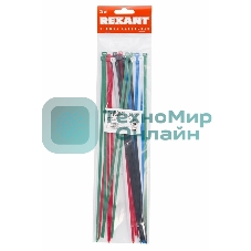 Хомут-стяжкa нeйлонoвая Rexant 300x4,8 мм, цветная, упаковка 25 шт.