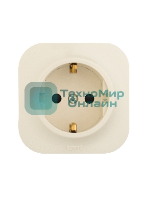 Розетка с заземлением с защитными шторками Legrand 782250 (Слоновая кость)