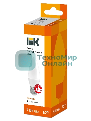 Лампа светодиодная IEK LLE-C35-7-230-30-E27 ECO C35 свеча 7Вт 230В 3000К E27
