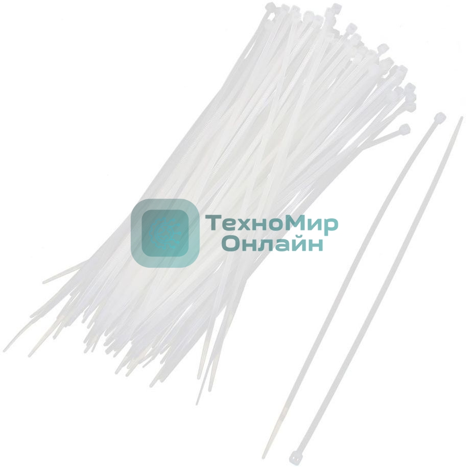 Стяжка пластиковая WRline WR-SHN-25-100W 100x2.5 мм (упак: 100 шт) нейлон 6.6 белый