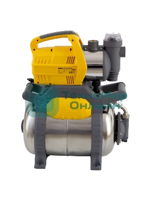 Насосная станция PSХ950X, 950 Вт, 3300 л/ч, ресивер 24 л, подъем 38 м, нержавейка Denzel