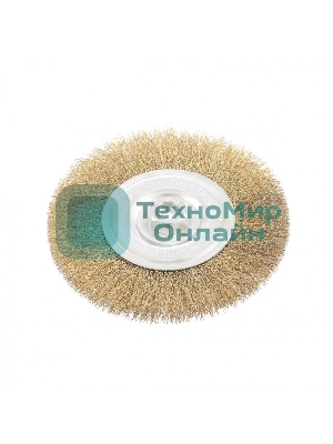 Щетка Matrix для УШМ, 150 мм, М14, плоская, латунированная витая проволока