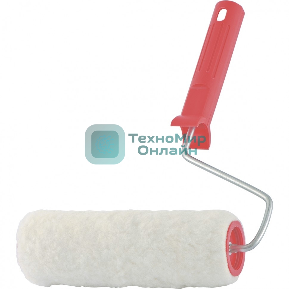 Валик Сибртех Натуральный мех, в сборе, 100 мм, D 48 мм, D ручки 6 мм, крепление шплинтом