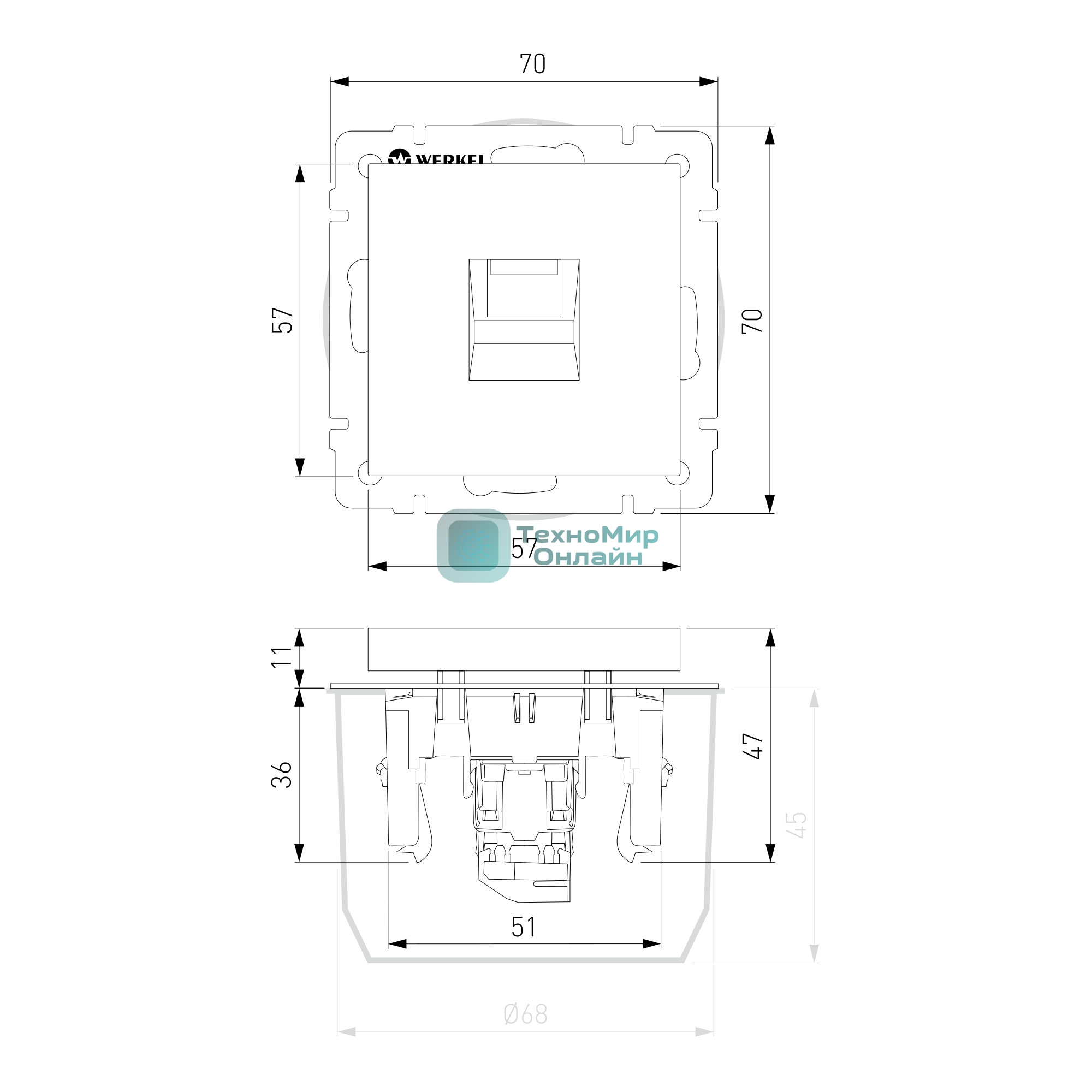 Розетка Ethernet RJ-45 (айвори матовый)