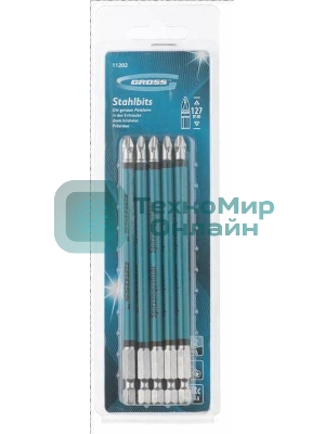 Набор бит Gross 11202 ph2 х127 сталь s2 5 шт.
