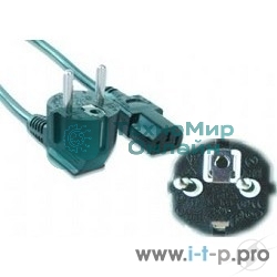 Кабель питания Gembird 3.0м, VDE(0.75мм), черный, с зазем., пакет PC-186-VDE-3M