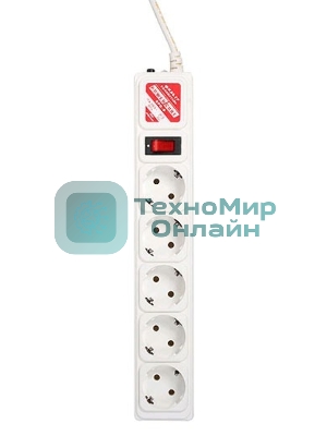 Сетевой фильтр Powercube SPG-B-6-WHITE 1.9 м, 5 розеток, белый, коробка