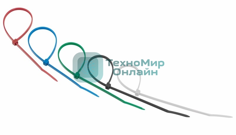 Хомут-стяжкa нeйлонoвая Rexant 200x3,6 мм, цветная, упаковка 25 шт.