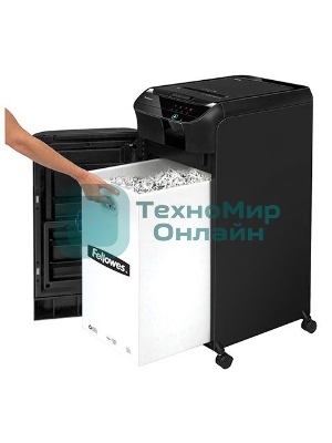Шредер Fellowes AutoMax 600M черный (секр.P-5)/фрагменты/600лист./83лтр./скрепки/скобы/пл.карты