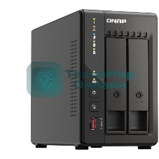 SMB QNAP TS-253E-8G NAS, 2-tray w/o HDD. 2xHDMI-port. 4-core Celeron J6412 2-2.6 GHz, 8Gb DDR, 2x2.5Gb LAN, 2 x M.2 2280 PCIe Gen 3 x2, 2x USB 3.2 Gen 2 (10Gbps) Port, 2x USB 2.0 port