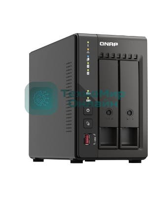 SMB QNAP TS-253E-8G NAS, 2-tray w/o HDD. 2xHDMI-port. 4-core Celeron J6412 2-2.6 GHz, 8Gb DDR, 2x2.5Gb LAN, 2 x M.2 2280 PCIe Gen 3 x2, 2x USB 3.2 Gen 2 (10Gbps) Port, 2x USB 2.0 port
