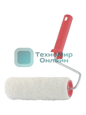 Валик Сибртех Натуральный мех, в сборе, 150 мм, D 48 мм, D ручки 6 мм, крепление шплинтом