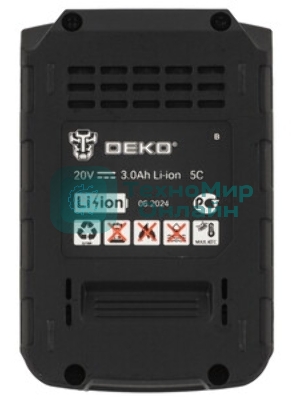 Батарея аккумуляторная Deko UNV3.0 STD 20В, 3.0Ач, 063-4493
