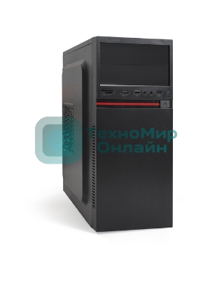 Компьютерный корпус Miditower ExeGate AA-443-AA350 (ATX, AA350 8 см, 2хUSB+HD Audio, черный)