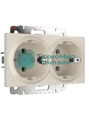 Розетка двойная с заземлением Werkel W1172062 (айвори матовый)