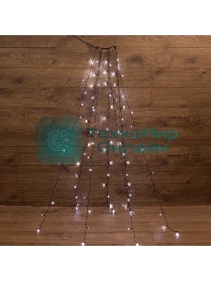 Елочная гирлянда с кольцом Neon-night, 7 нитей по 1,8 метра, цвет диодов белый, не соединяется