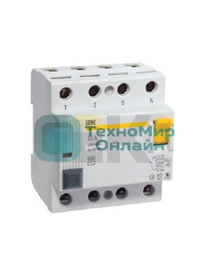 Выключатель дифференциального тока (УЗО) 4п 63А 100мА тип AC ВД1-63 IEK MDV10-4-063-100