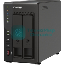 SMB QNAP TS-253E-8G NAS, 2-tray w/o HDD. 2xHDMI-port. 4-core Celeron J6412 2-2.6 GHz, 8Gb DDR, 2x2.5Gb LAN, 2 x M.2 2280 PCIe Gen 3 x2, 2x USB 3.2 Gen 2 (10Gbps) Port, 2x USB 2.0 port