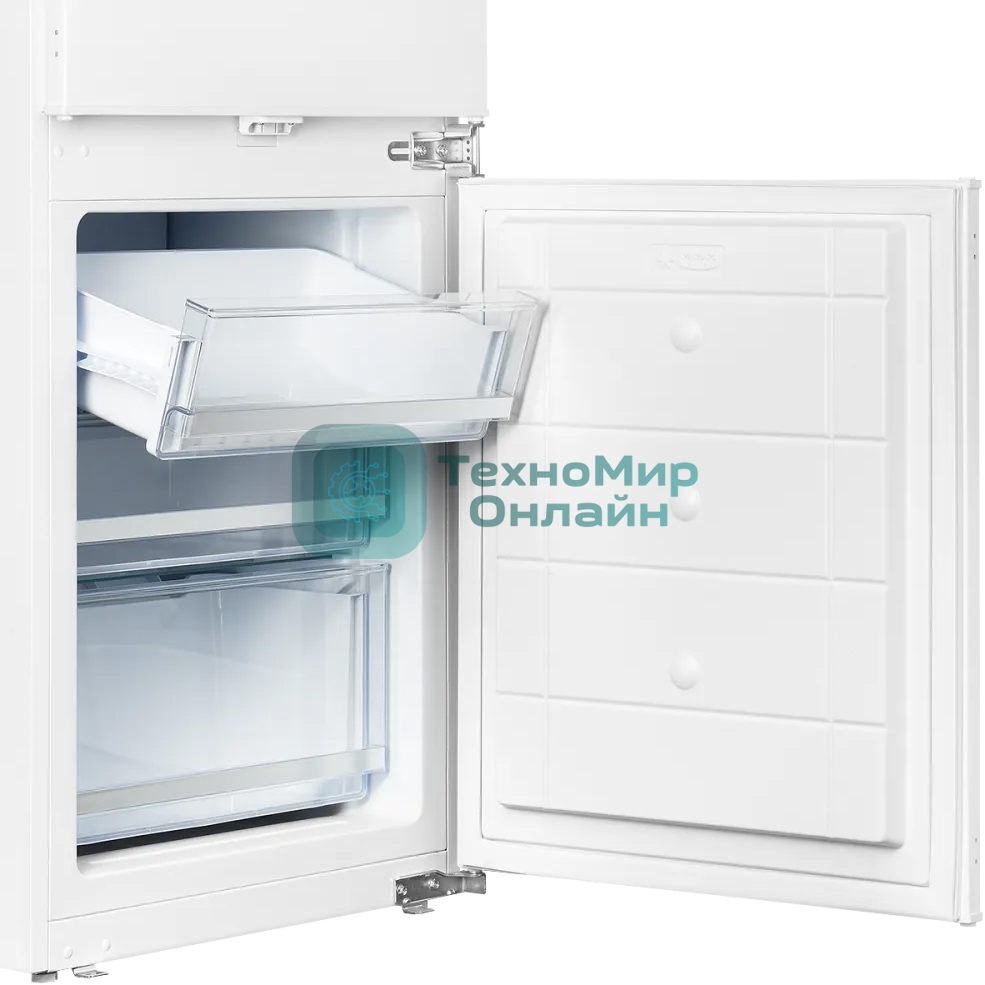 Встраиваемый холодильник Kuppersberg RBN 1960, High-Tech, объем 267 л, скользящий фасад, электронное управление, No Frost, антибактериальный пластик, звуковой сигнал при открытой дверце, перенавешиваемые двери, LED освещение, уровень шума 41 дБ, энергоэффективность А+, белый