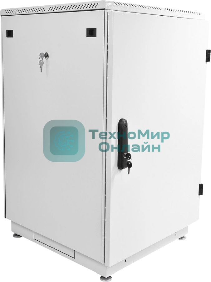 Шкаф коммутационный ЦМО (ШТК-М-24.6.6-3ААА) напольный 24U 600x600 мм пер. дв. металл 2 бок. пан. металл 700 кг серый 455 мм 55 кг 1245 мм