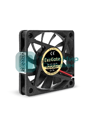 Вентилятор 12В DC ExeGate ExtraPower EP06010S2P (60x60x10 мм, Sleeve bearing (подшипник скольжения), 2pin, 3000RPM, 24dBA)