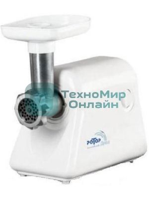 Мясорубка электрическая Ротор Дива-Р ЭМШ 35/300-1 белый, 1500 Вт, 0.58 кг/мин, реверс, защита от перегрузки, насадки - 1