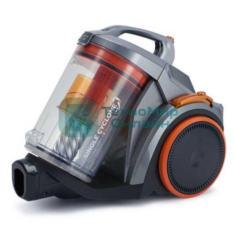 Пылесос Midea VCS43A15 сухая уборка турбощетка в комплекте, фильтр тонкой очистки регулятор мощности на корпусе, индикатор заполнения пылесборника потребляемая мощность 2200 Вт
