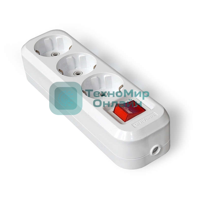 Колодка удлинителя 3-м с выкл. АВС-пл. с заземл. UNIVersal S303