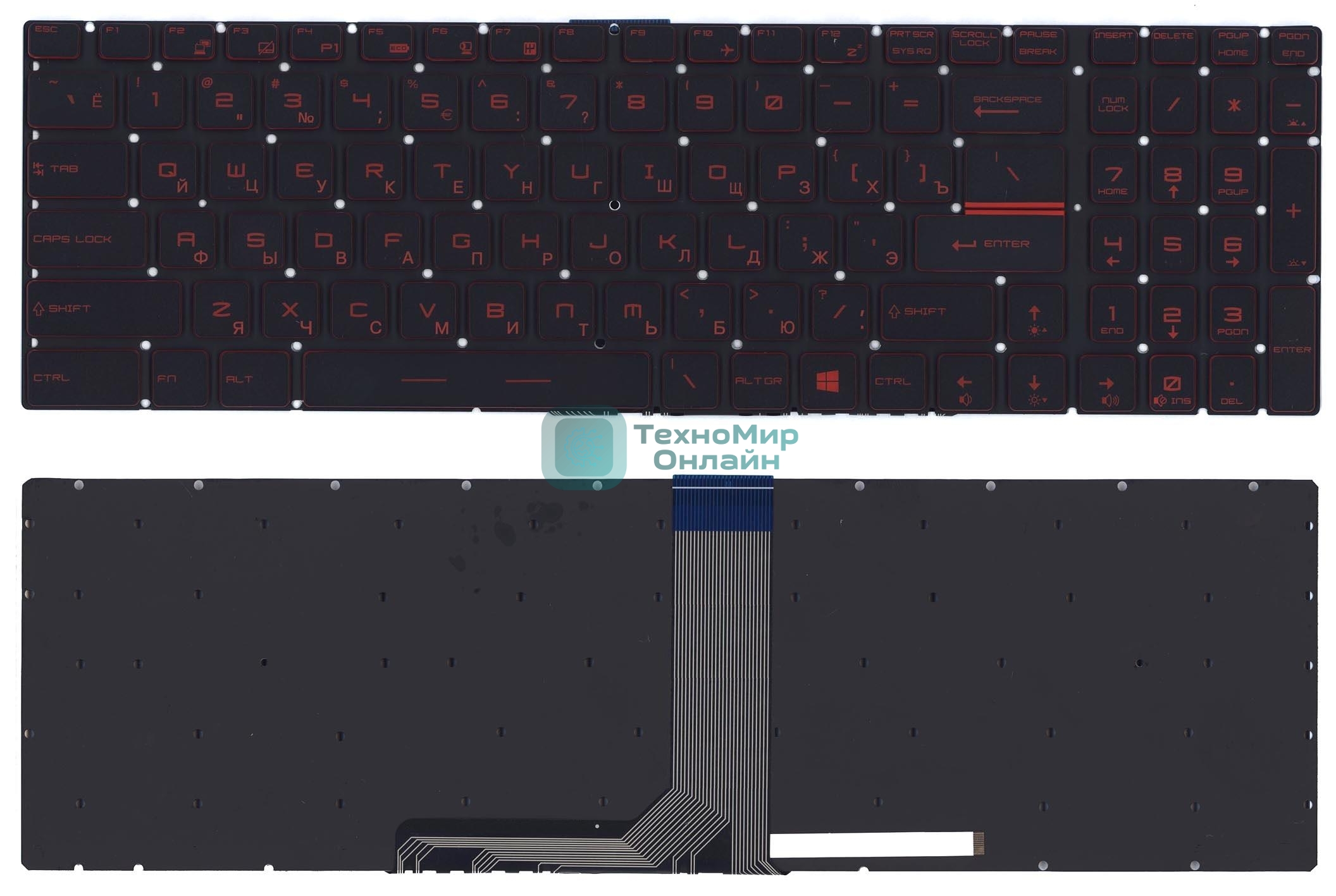 Клавиатура для ноутбука MSI GT72 GS60 GS70 GP62 GL72 GE72 черная с красной подсветкой