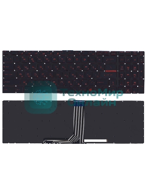 Клавиатура для ноутбука MSI GT72 GS60 GS70 GP62 GL72 GE72 черная с красной подсветкой